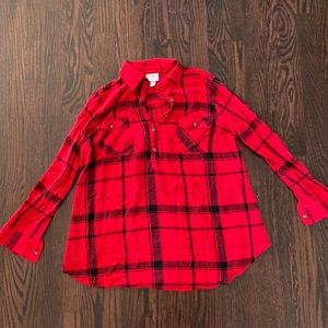 Red and Black Maternity Flannel